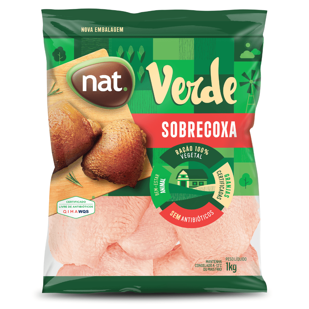Sobrecoxa De Frango Nat Verde 1kg Congelado